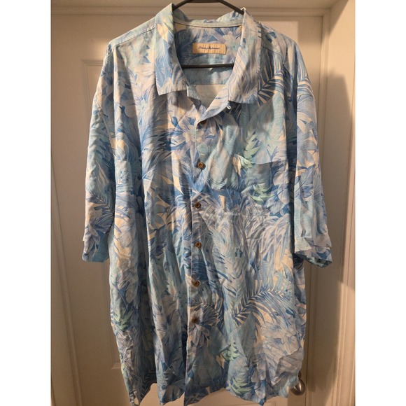 Tommy Bahama Other - Tommy Bahama Floral Hawaiian Shirt Size 3XLT 100% Silk Blue